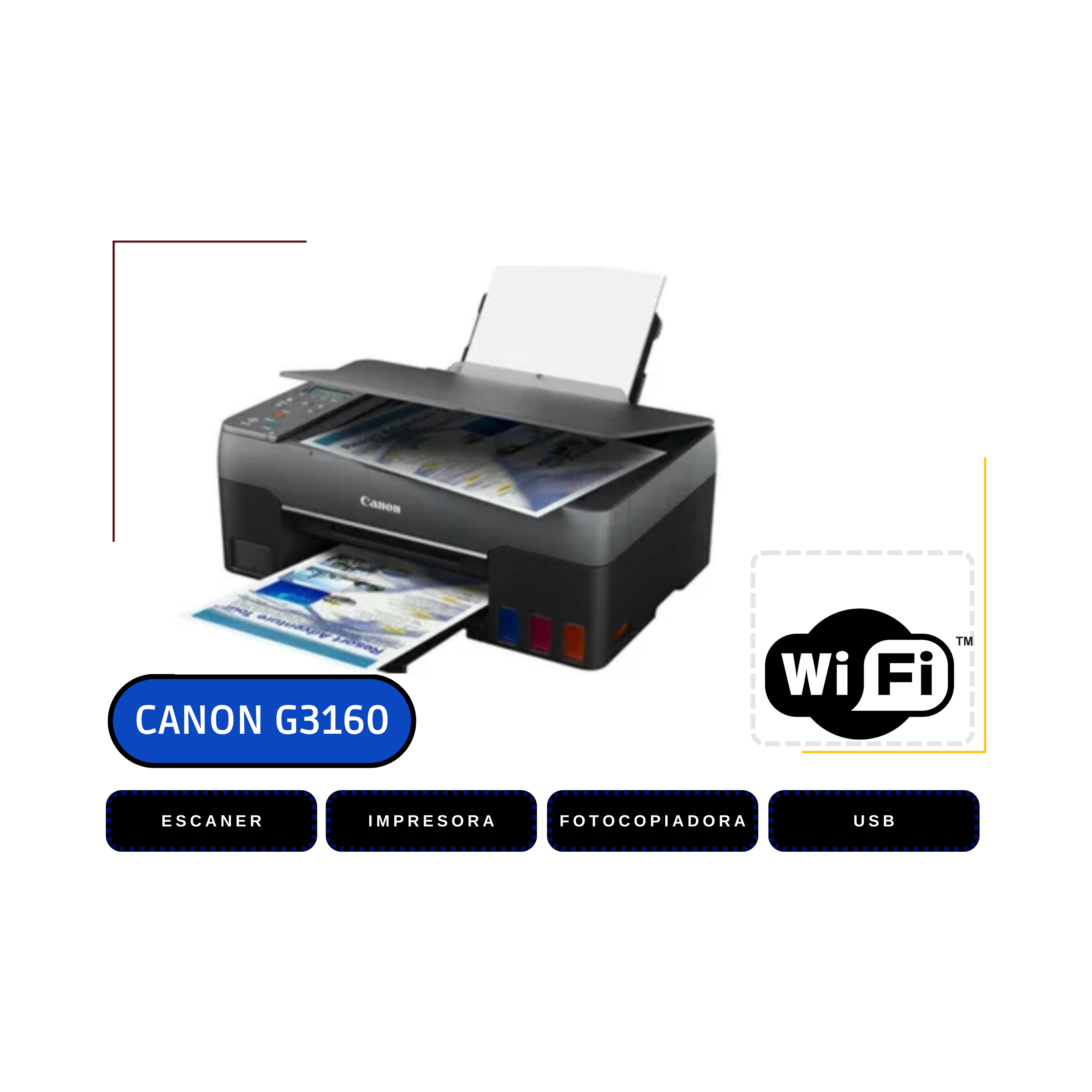 Impresora Canon G2160 Multifuncional- Tinta Continua – Amplía y